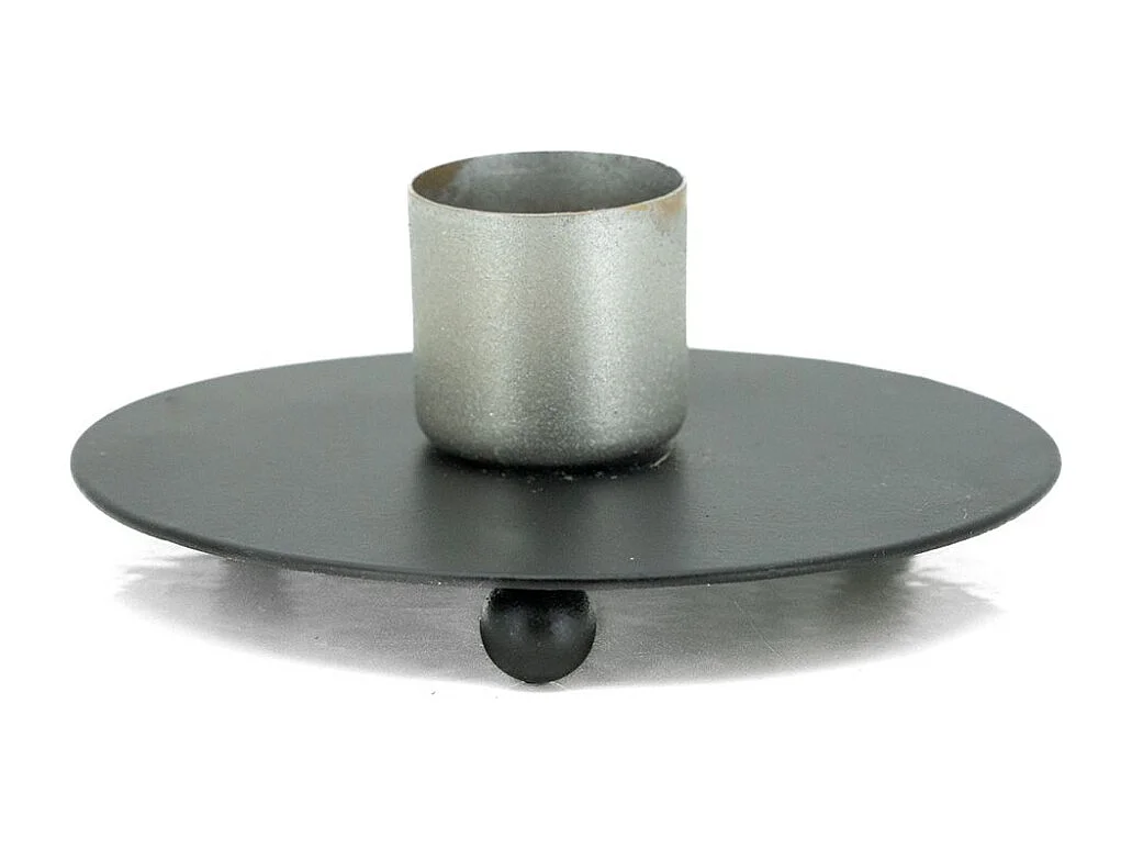 Lot de 12 bougeoirs en métal laqué noir – Support pour chandelles