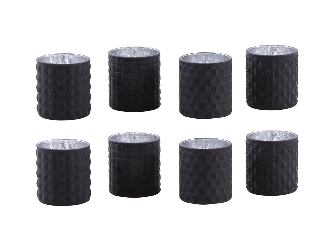 Photophore noir en verre teinté mat Lot de 8