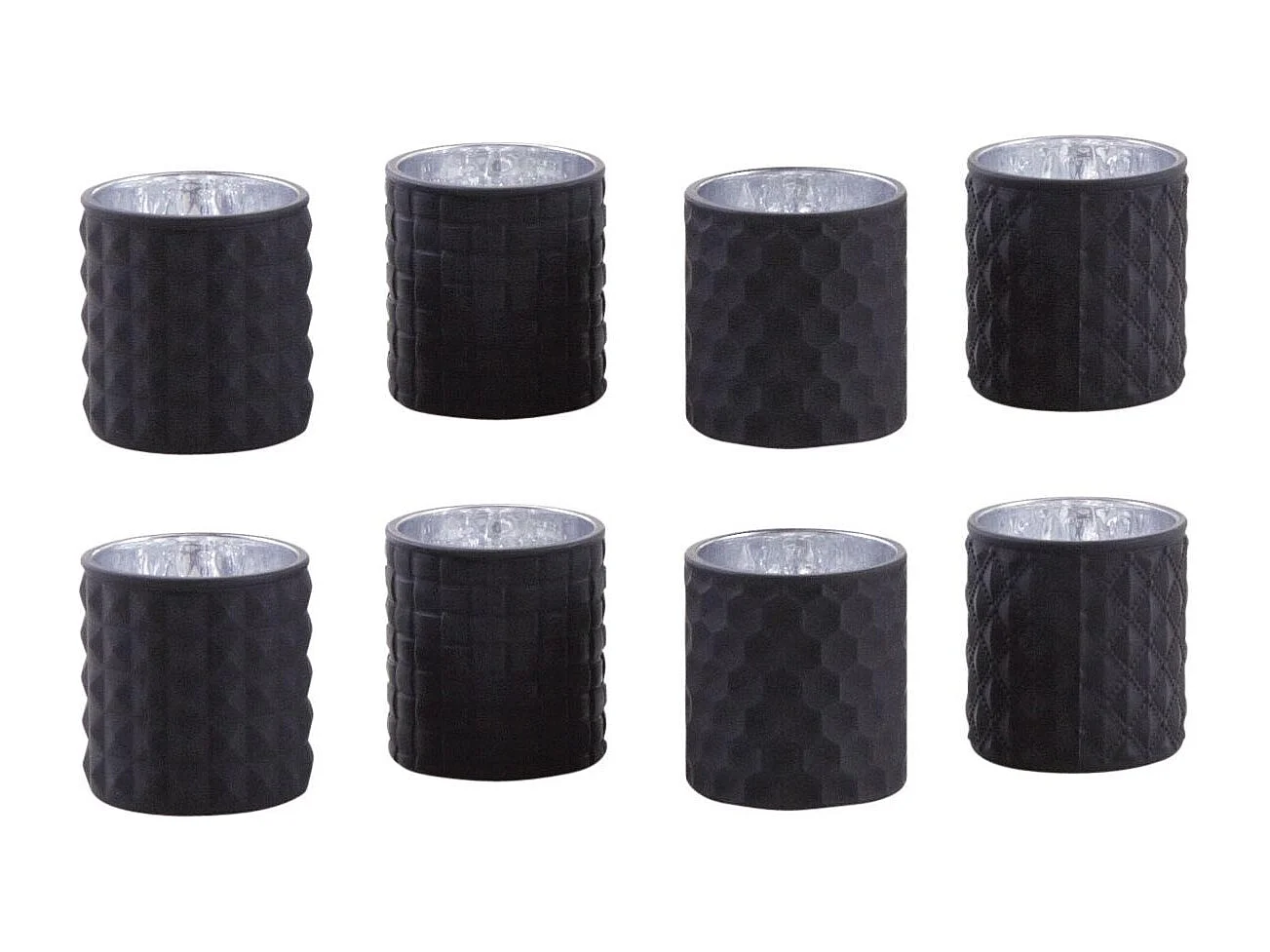 Photophore noir en verre teinté mat Lot de 8