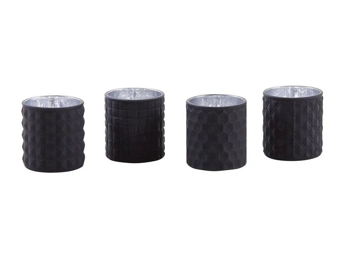 Photophore noir en verre teinté mat Lot de 8