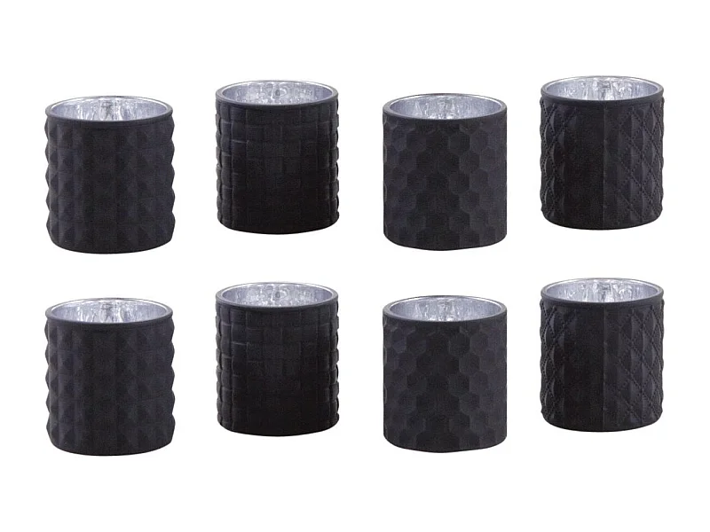 Photophore noir en verre teinté mat Lot de 8