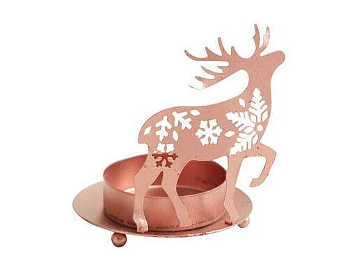 Photophore de Noël en métal cuivré (Lot de 12) Lot de 12