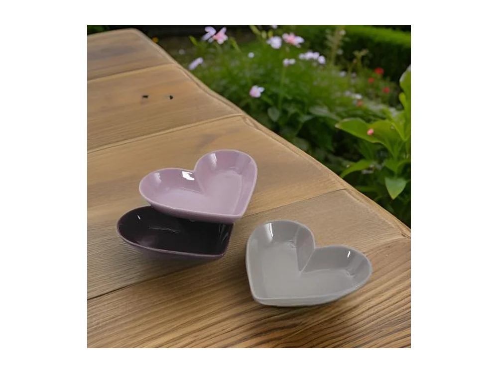 Ravier ramequin Coeur en céramique Lot de 6