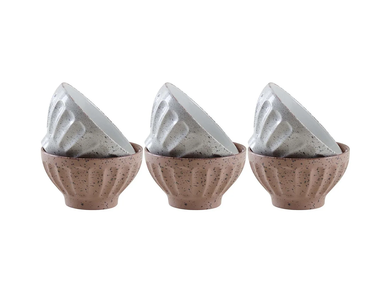 Bol vintage en grès 740ml Terrazzo Lot de 6