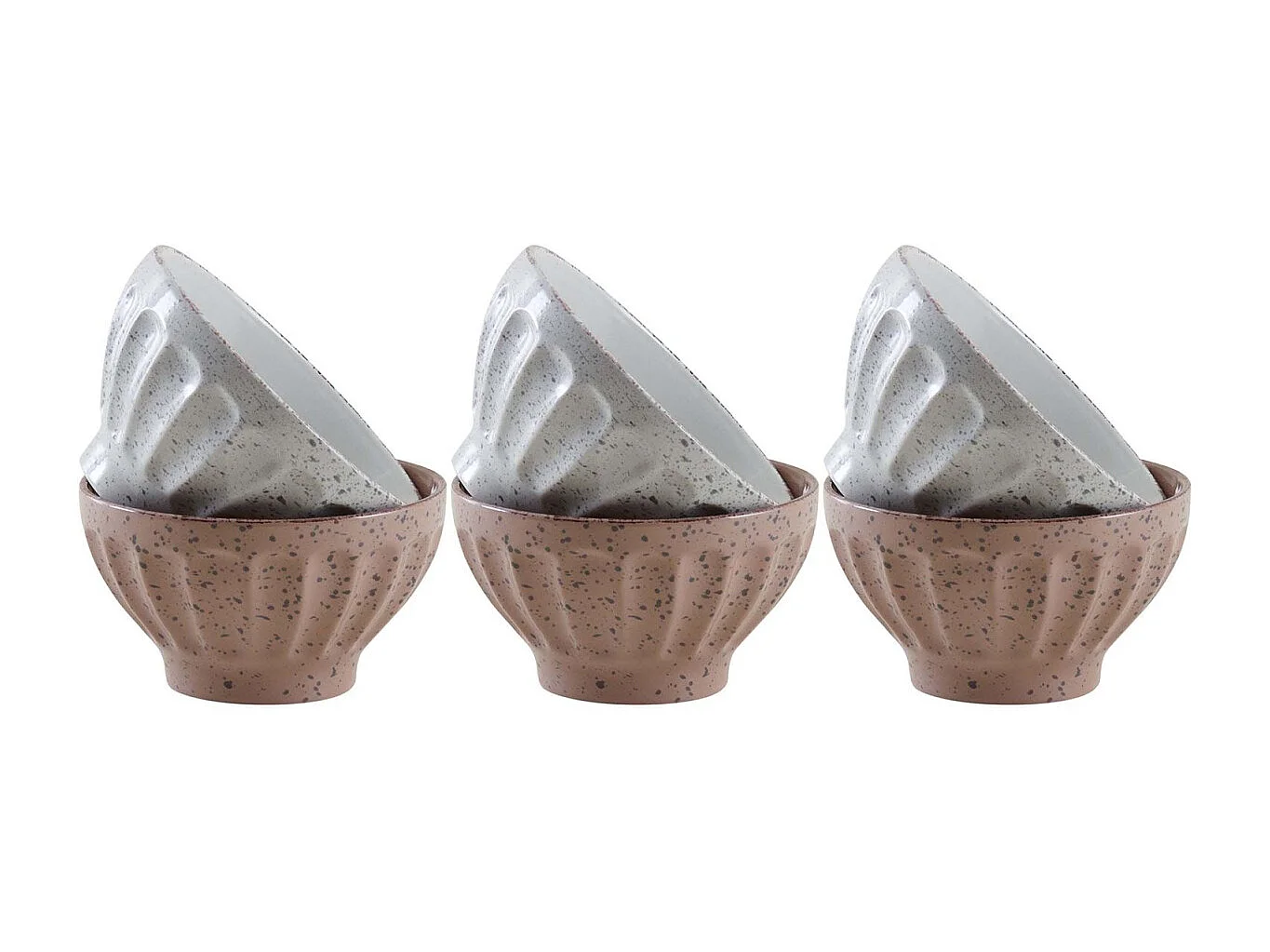 Bol vintage en grès 740ml Terrazzo Lot de 6