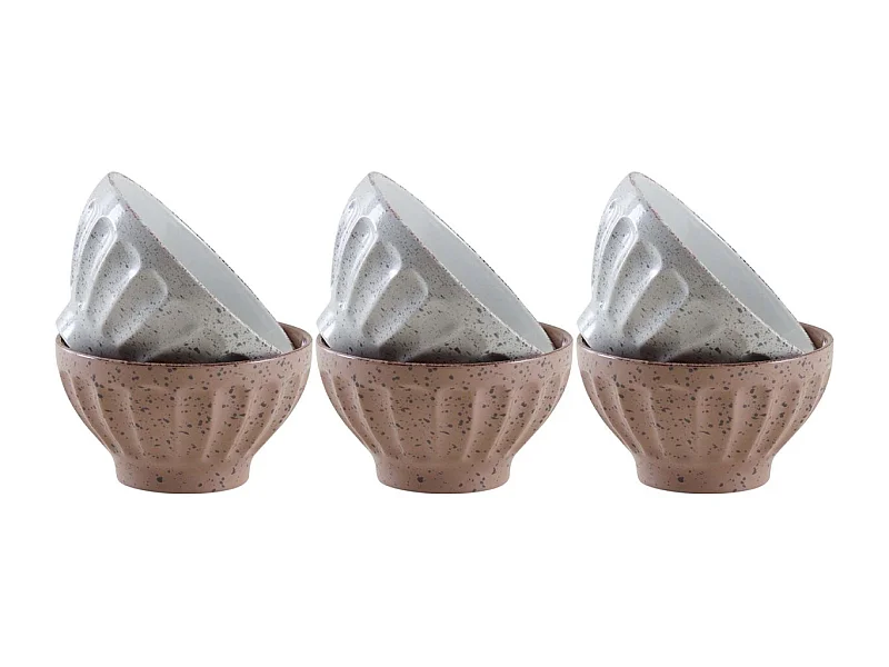 Bol vintage en grès 740ml Terrazzo Lot de 6