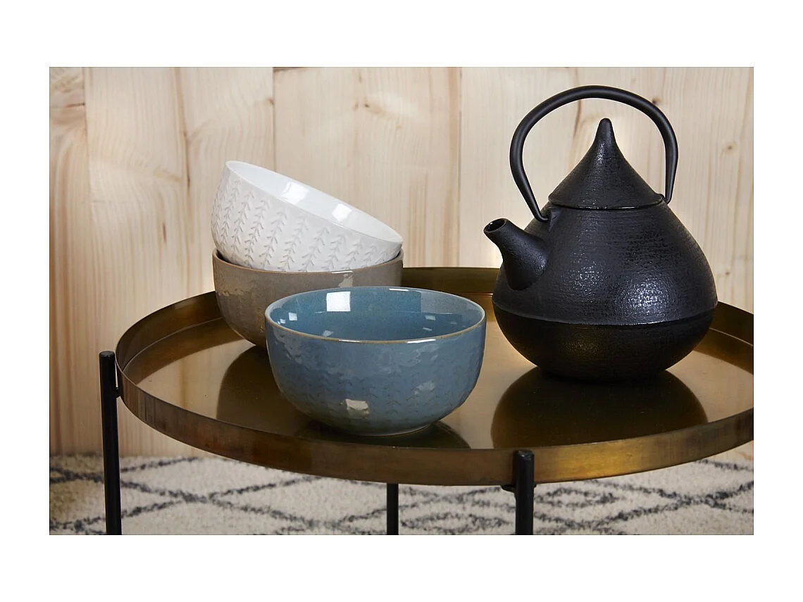 Bol classique en grès Chevrons 520ml Lot de 6