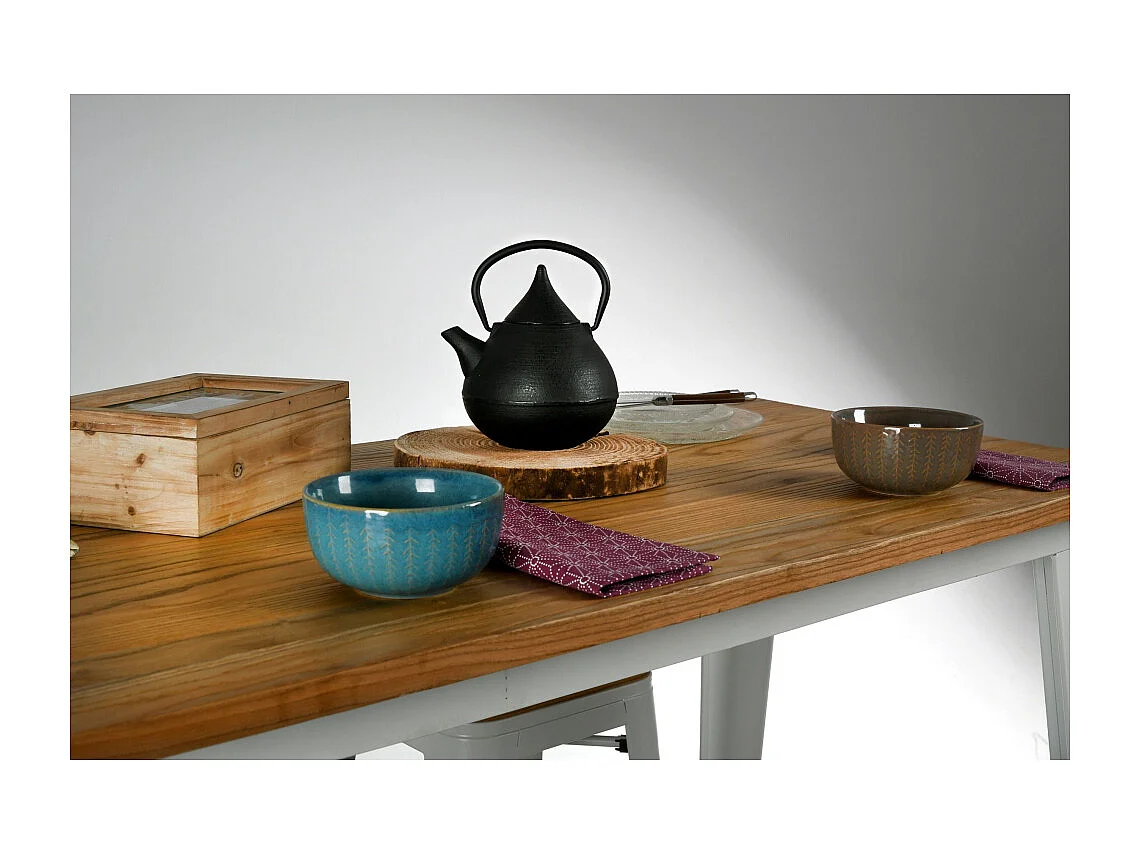 Bol classique en grès Chevrons 520ml Lot de 6