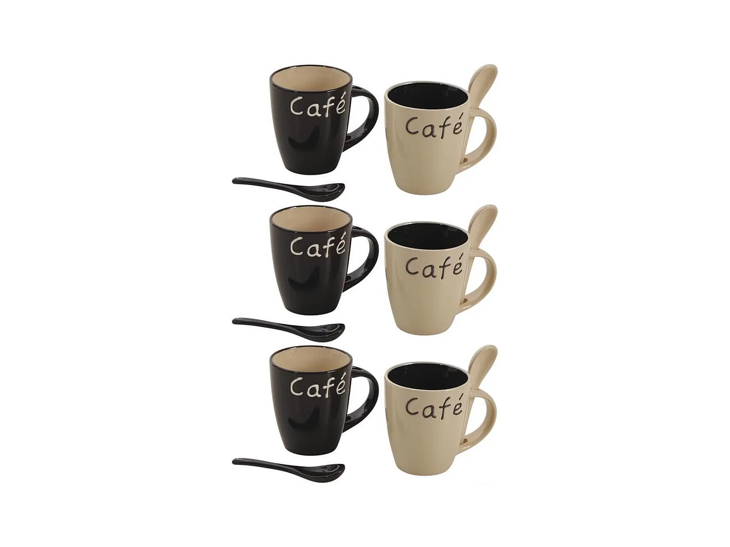 Mug à café en grès Lot de 6