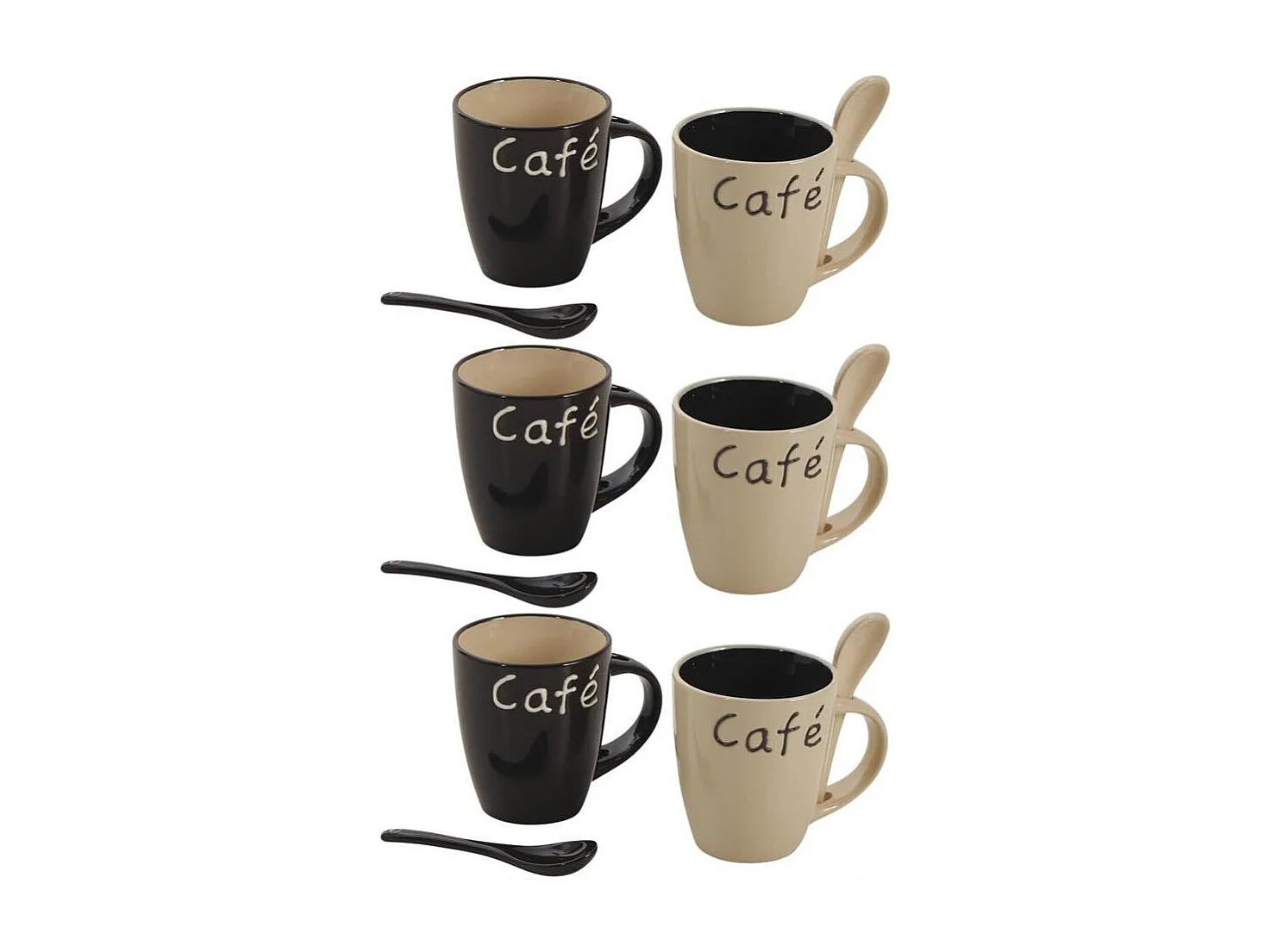 Mug à café en grès Lot de 6