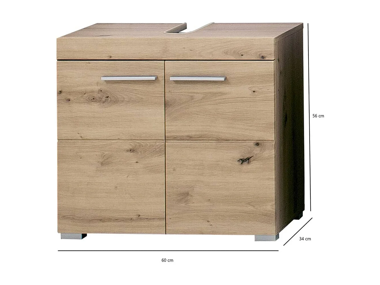 Kelia onderkast van natuurlijk eikenhout 60 cm