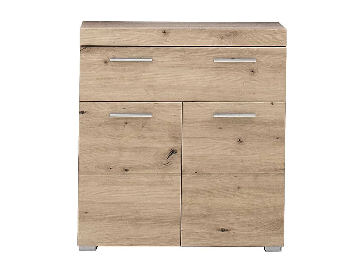 Mueble bajo de baño roble claro Kelia 73cm - 2 puertas 1 cajón - Estilo moderno y funcional