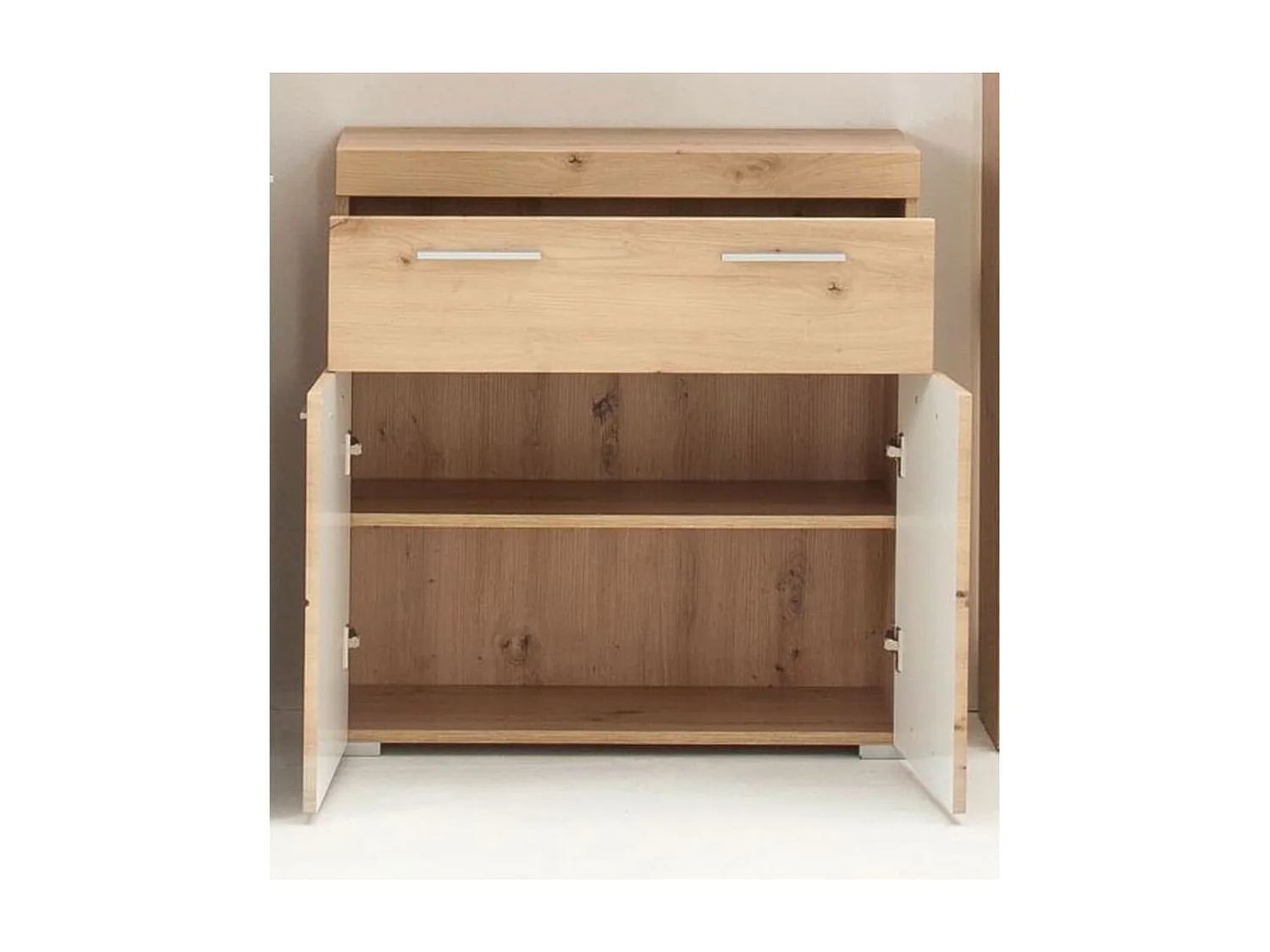 Mueble bajo de baño roble claro Kelia 73cm - 2 puertas 1 cajón - Estilo moderno y funcional