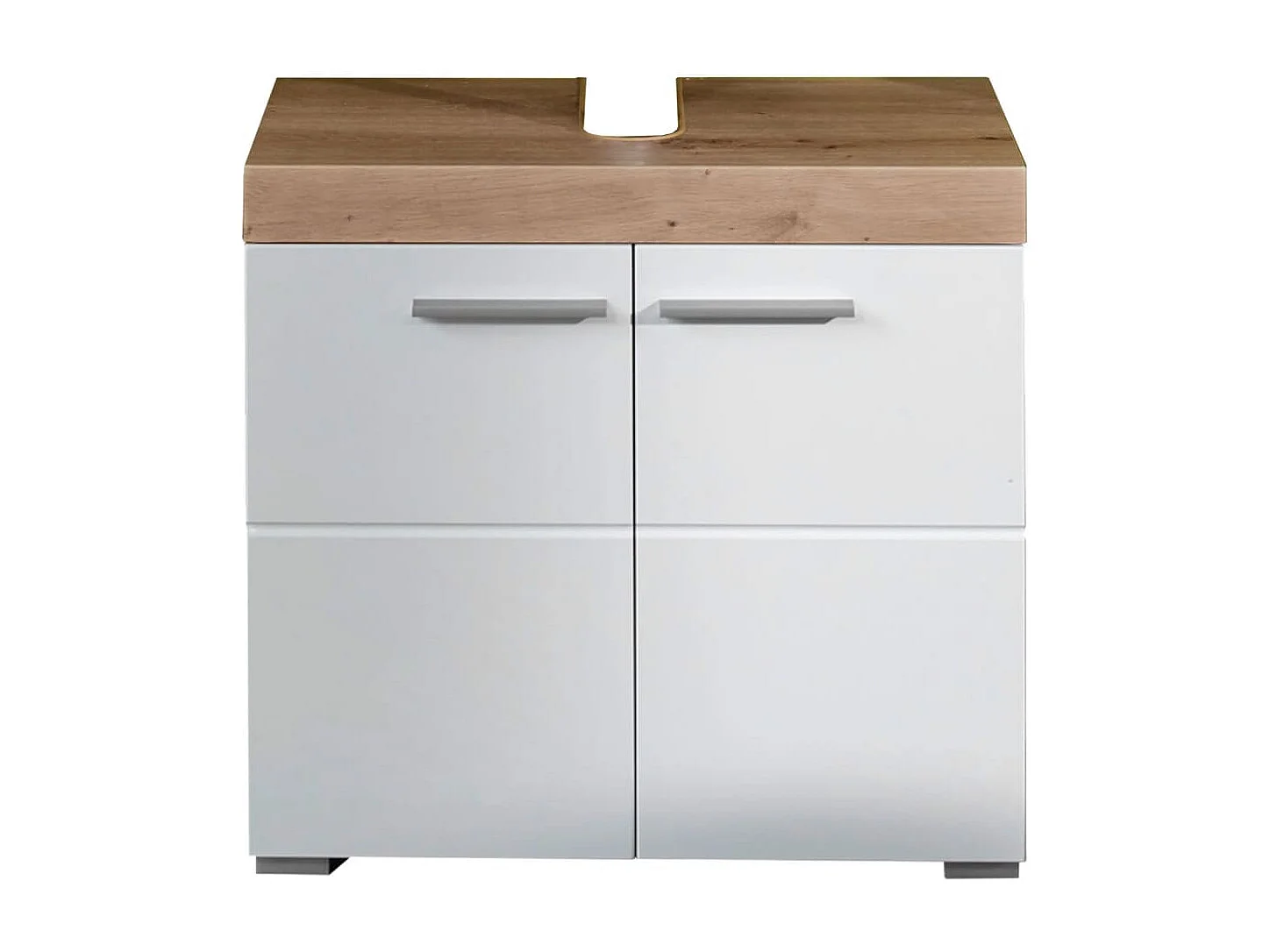 Meuble sous vasque Amanda blanc et chêne noueux