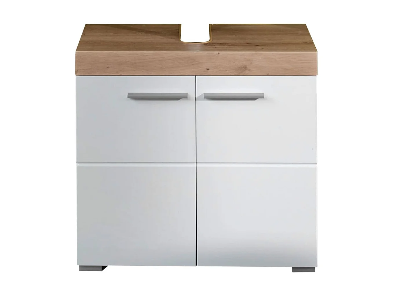 Meuble sous vasque Amanda blanc et chêne noueux