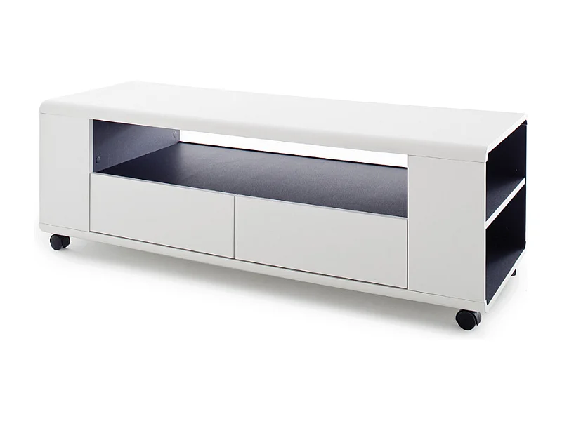 Meuble TV en blanc mat - L119 x H46 x P43 cm