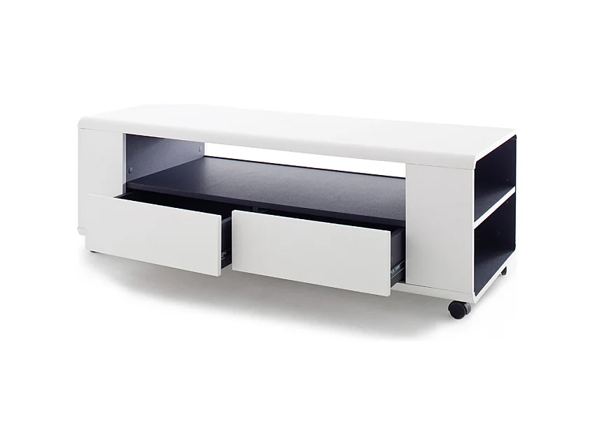 Meuble TV en blanc mat - L119 x H46 x P43 cm