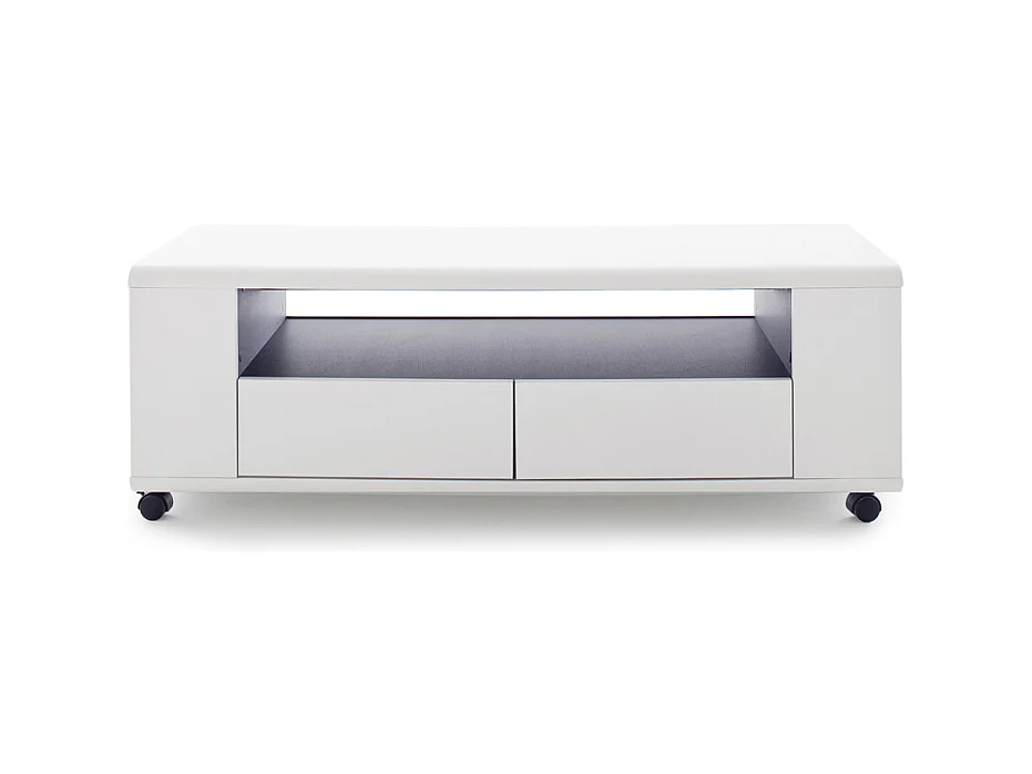 Meuble TV en blanc mat - L119 x H46 x P43 cm