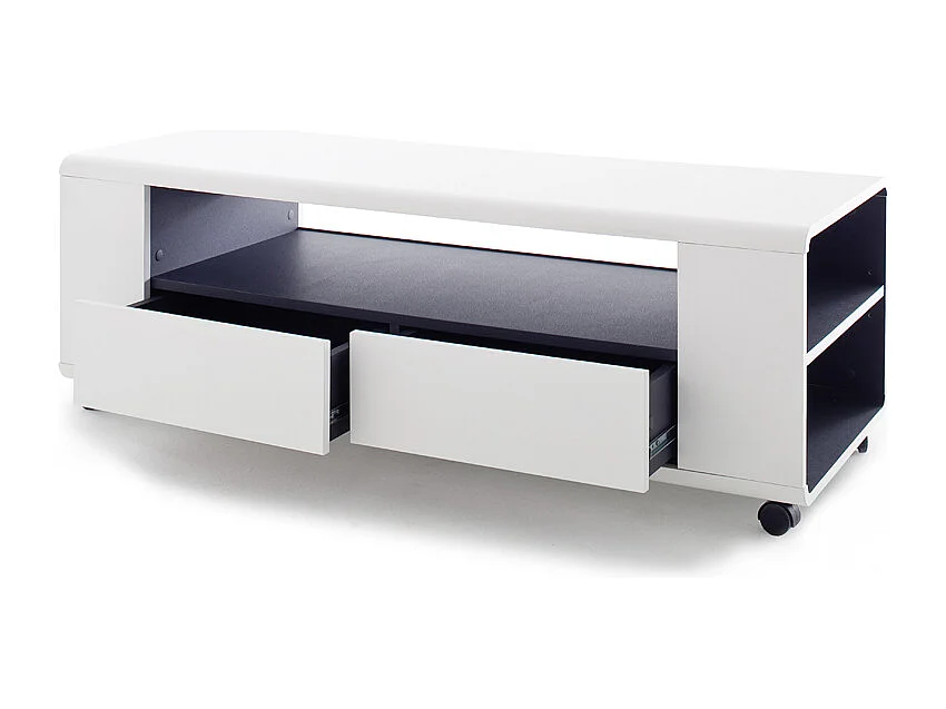 Meuble TV en blanc mat - L119 x H46 x P43 cm