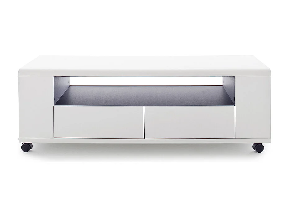 Meuble TV en blanc mat - L119 x H46 x P43 cm