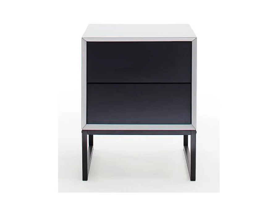 Table de chevet / table de nuit coloris blanc / noir -Longueur 45 x hauteur 57 x Profondeur 40 cm