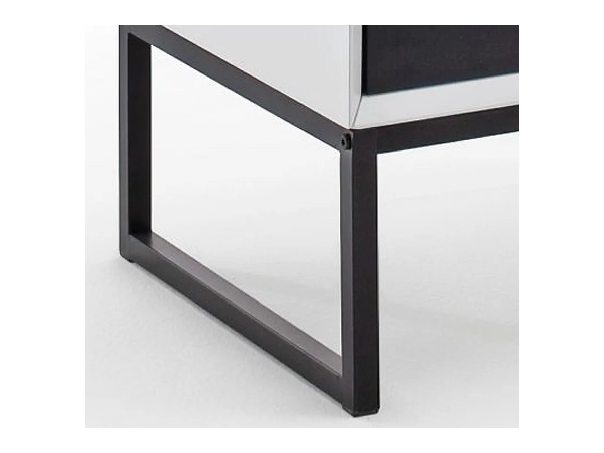 Table de chevet / table de nuit coloris blanc / noir -Longueur 45 x hauteur 57 x Profondeur 40 cm