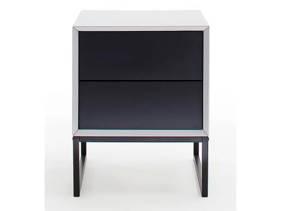 Table de chevet / table de nuit coloris blanc / noir -Longueur 45 x hauteur 57 x Profondeur 40 cm