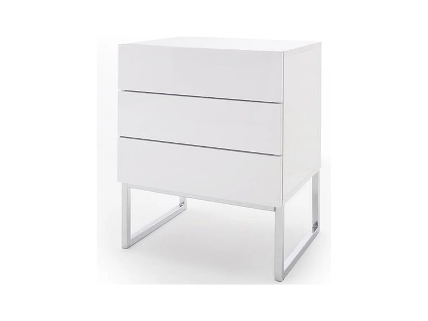 Table de chevet / table de nuit en métal coloris blanc brillant - Longueur 50 x Hauteur 60 x Profondeur 40 cm