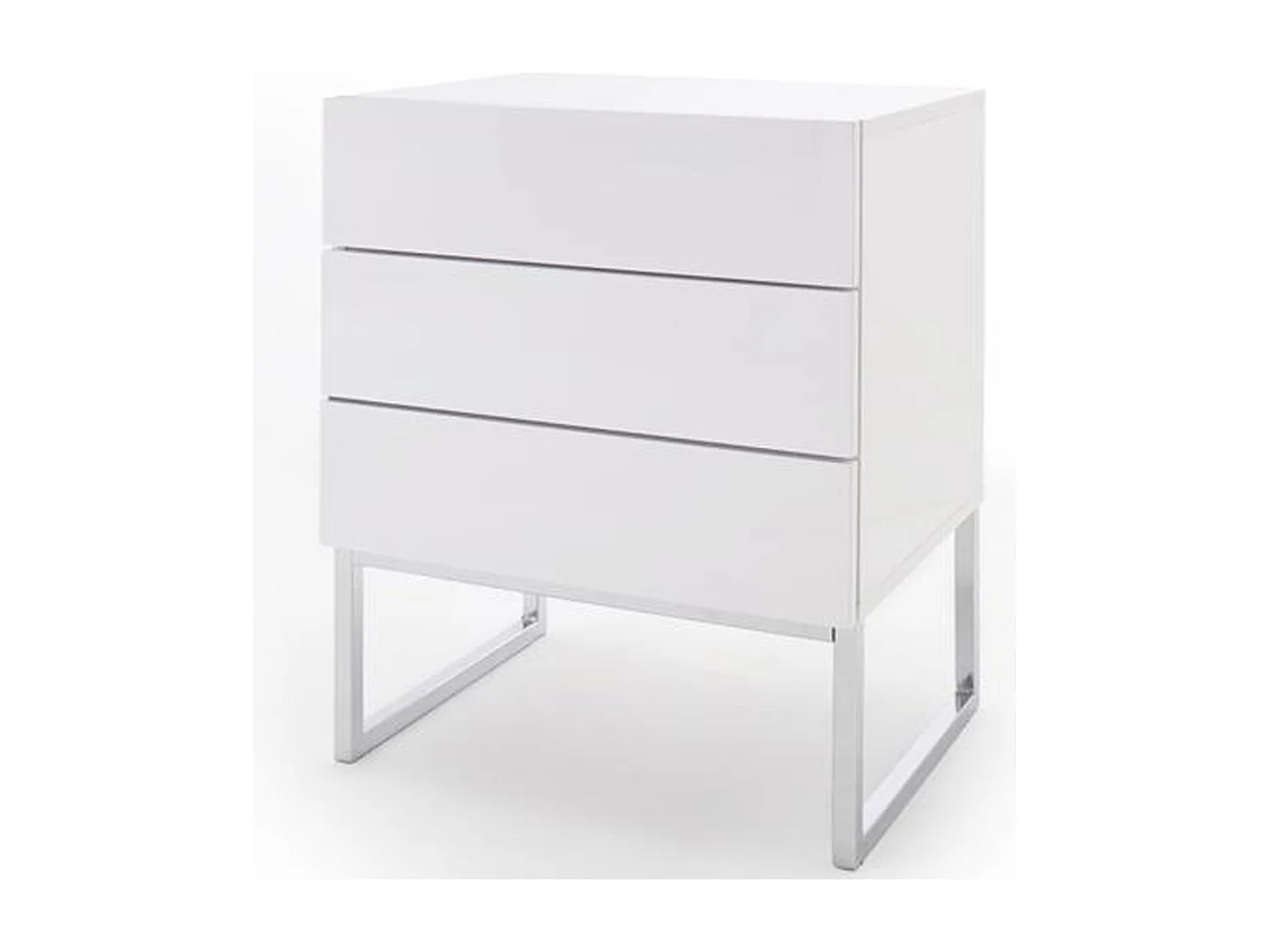 Table de chevet / table de nuit en métal coloris blanc brillant - Longueur 50 x Hauteur 60 x Profondeur 40 cm