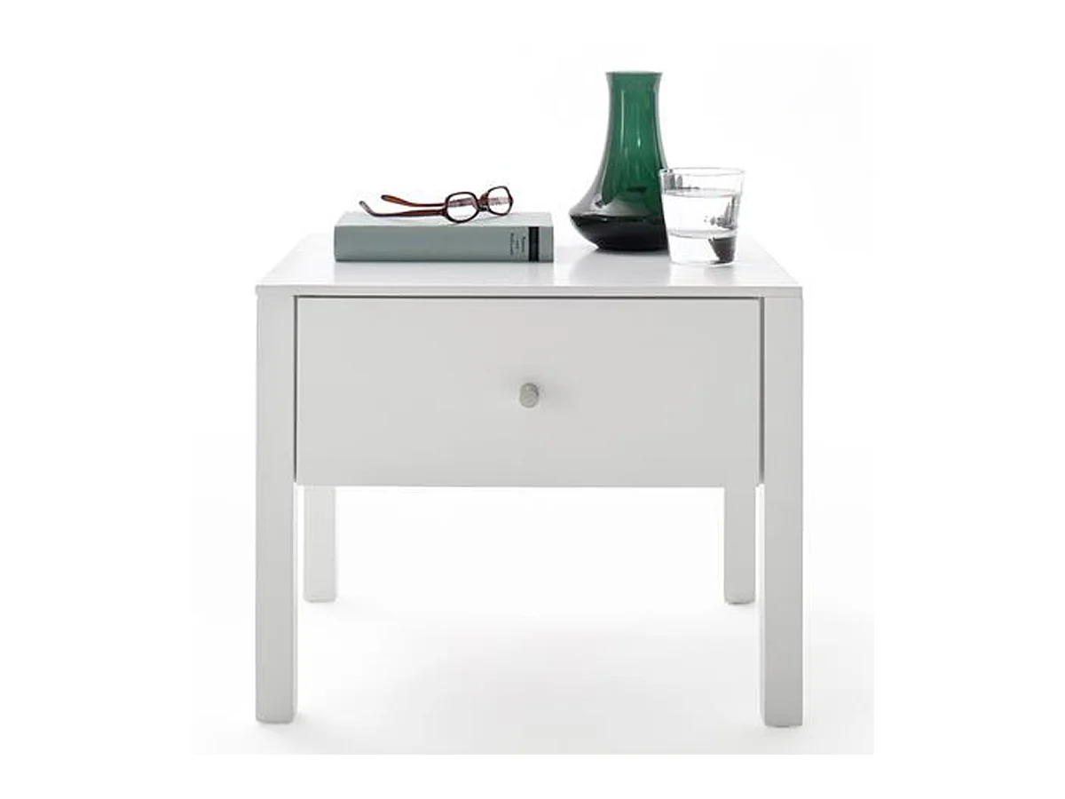 Table de chevet / table de nuit coloris blanc brillant - Longueur 50 x Hauteur 40 x Profondeur 40 cm