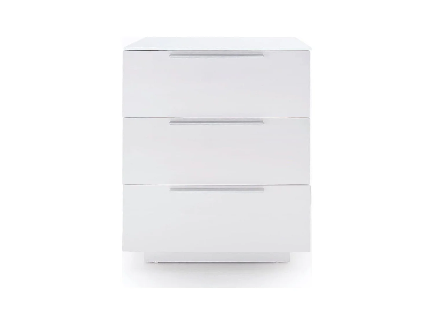 Table de chevet en verre laqué blanc brillant - Longueur 50 x Hauteur 60 x Profondeur 40 cm