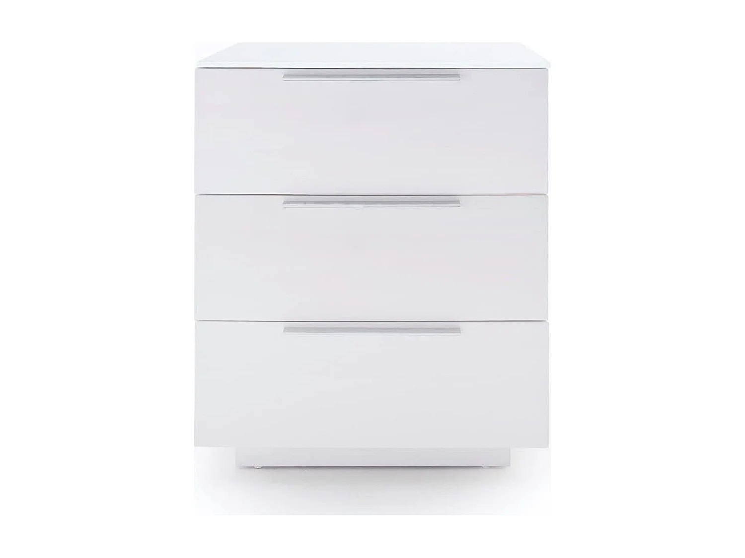 Table de chevet en verre laqué blanc brillant - Longueur 50 x Hauteur 60 x Profondeur 40 cm