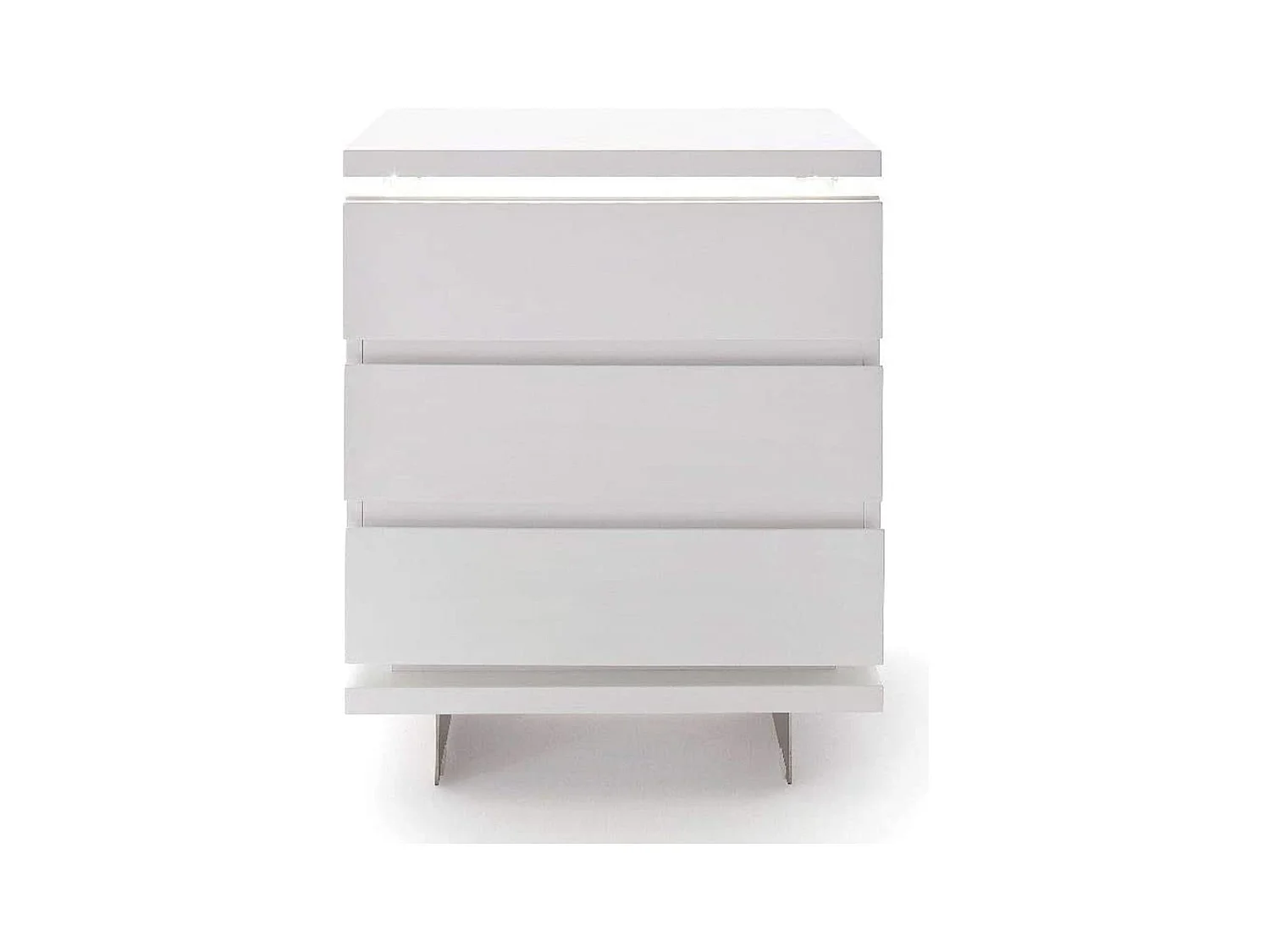 Table de chevet en verre laqué blanc - Longueur 50 x Hauteur 40 x Profondeur 40 cm