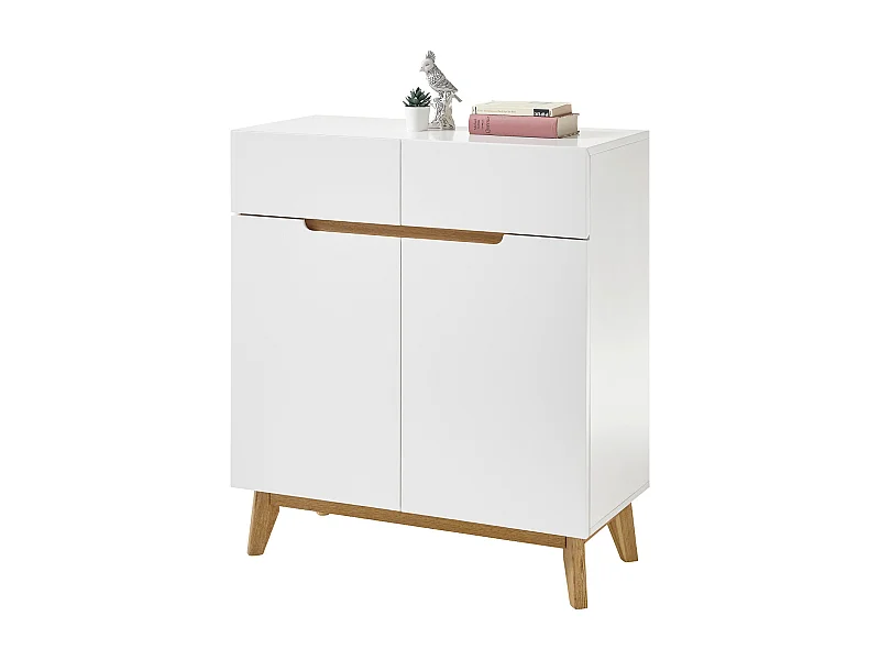 Meuble à chaussures coloris blanc / chêne - 160 x 75 x 80 cm