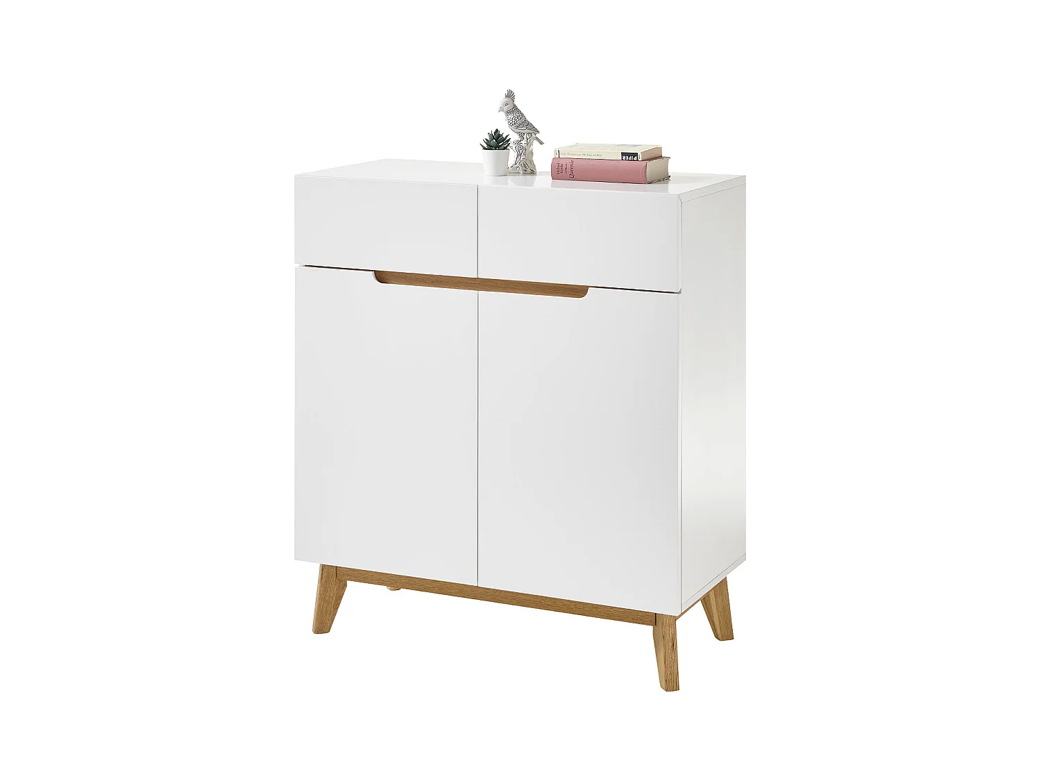 Meuble à chaussures coloris blanc / chêne - 160 x 75 x 80 cm