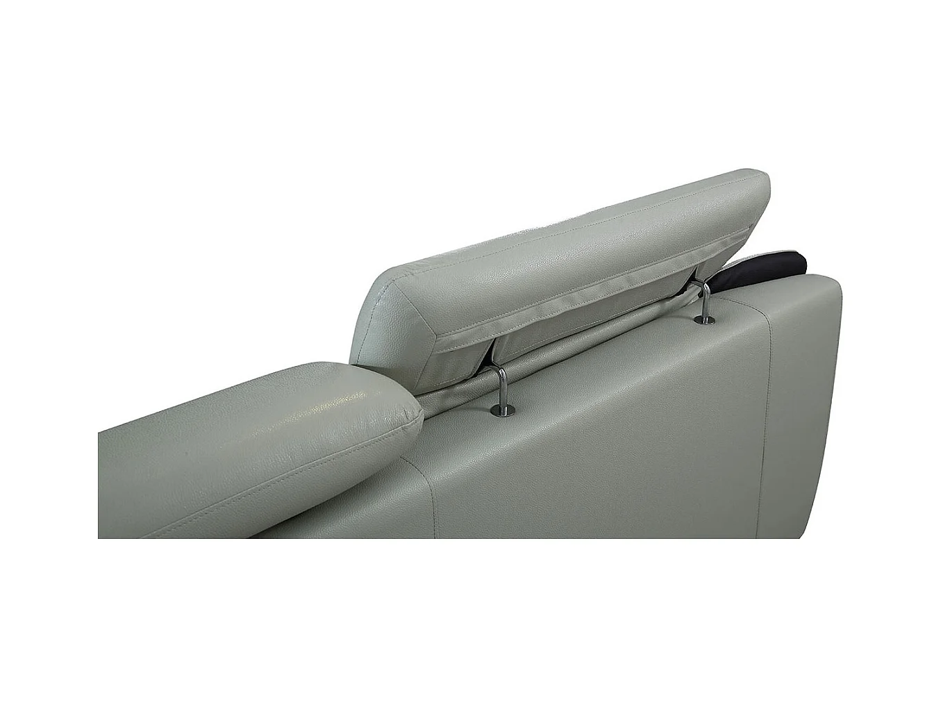 Canapé 2 places en cuir JUDE Gris perle - Angle Droit