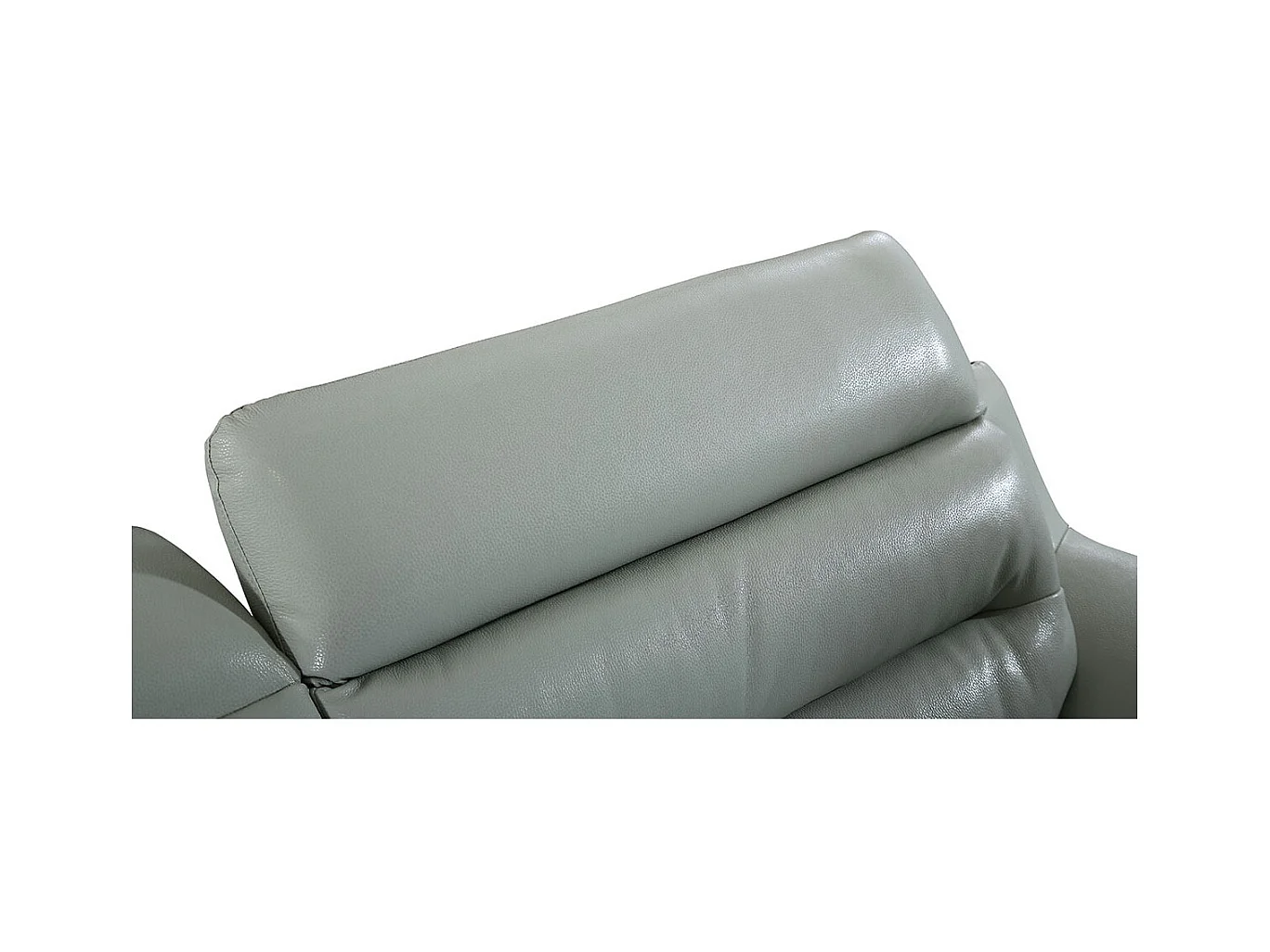 Canapé 2 places en cuir JUDE Gris perle - Angle Droit