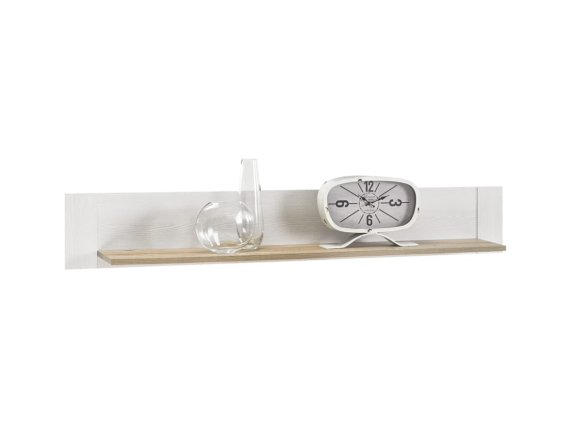 Etagère murale en chêne coloris blanc - L155 x H24 x P21 cm