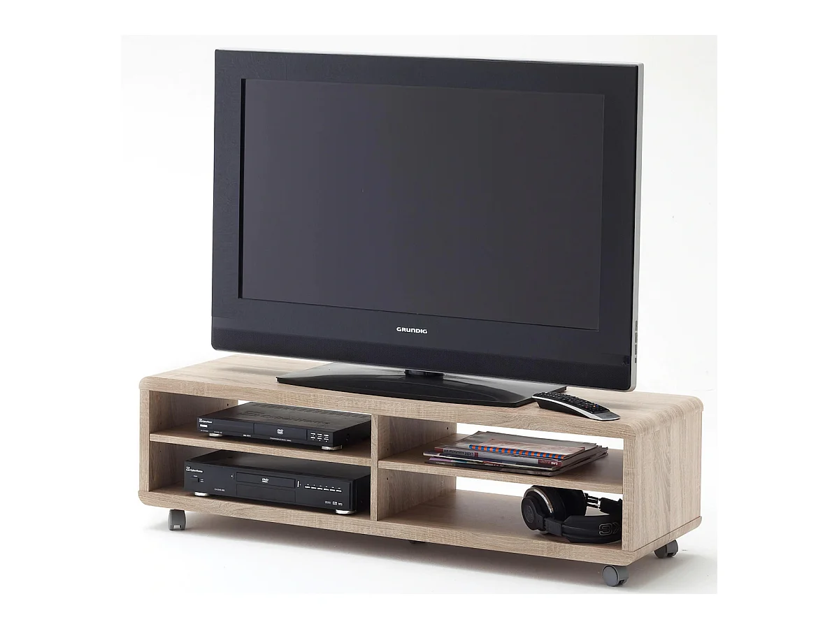 Meuble TV finition décor chêne - Longueur 120 x Hauteur 35 x Profondeur 39 cm