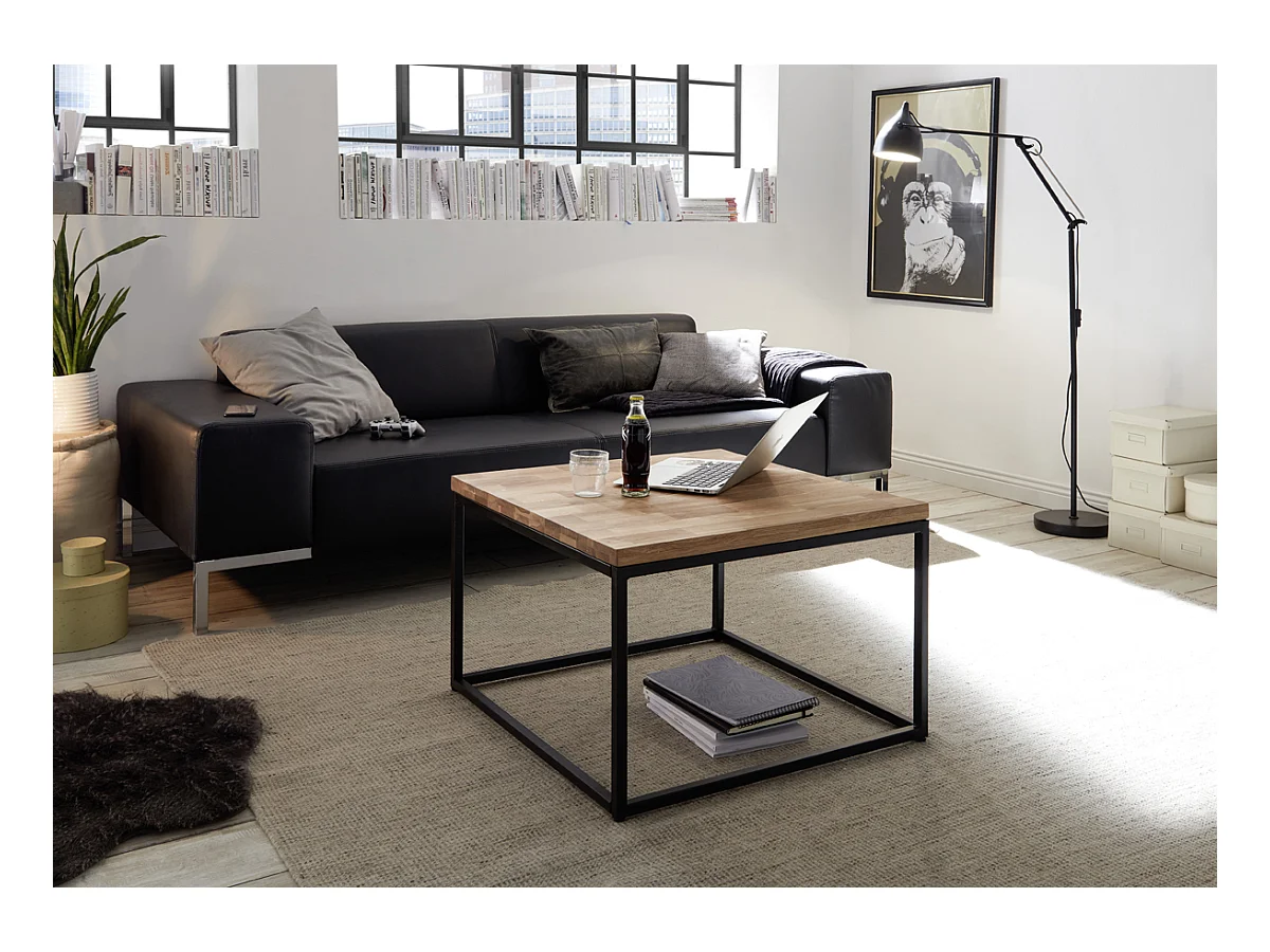 Table basse en chêne massif huilé - L 70 x H 45 x P 70 cm