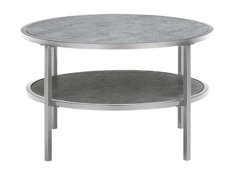 Table basse ronde en céramique et métal - diamètre 75 x Hauteur 45 cm