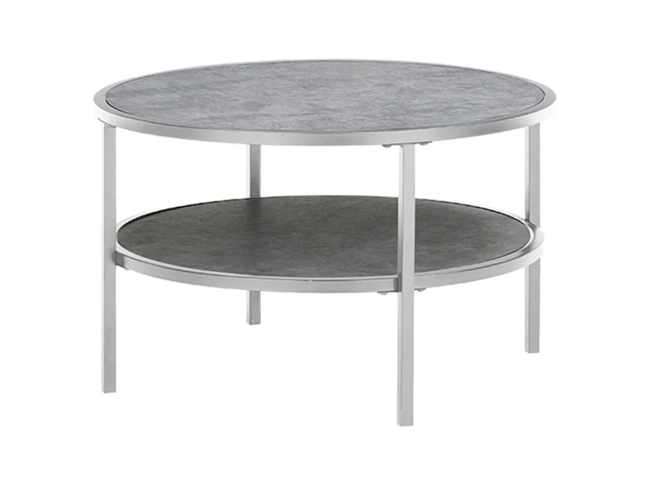 Table basse ronde en céramique et métal - diamètre 75 x Hauteur 45 cm