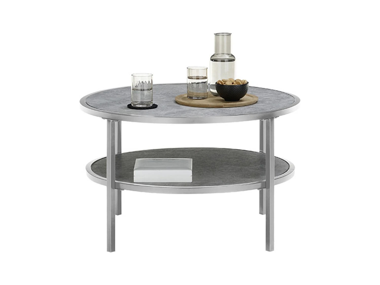 Table basse ronde en céramique et métal - diamètre 75 x Hauteur 45 cm