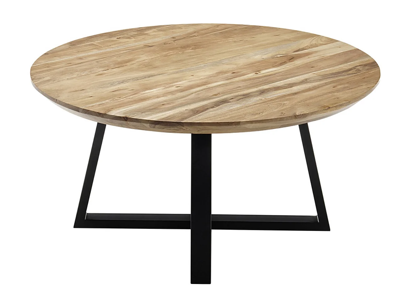Table basse ronde en bois d'acacia massif- diamètre 90 x Hauteur 45 cm