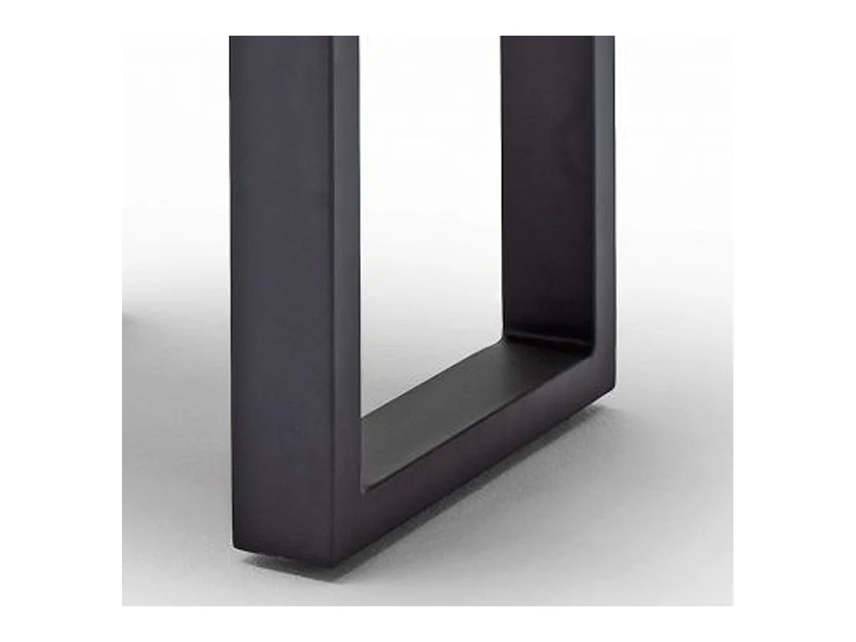 Table basse en bois d'acacia massif noyer et acier anthracite - L.75 x H.45 x P.75 cm