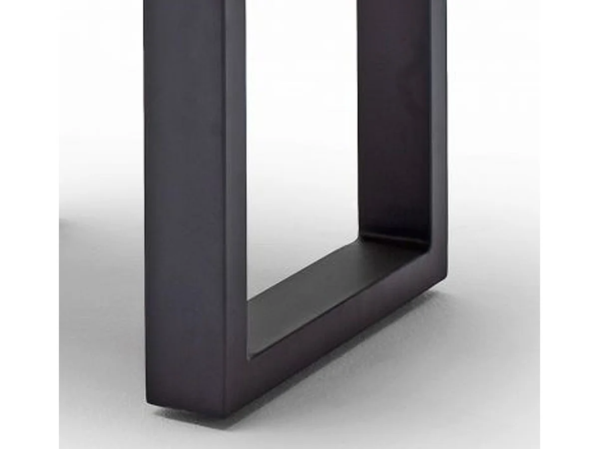 Table basse en bois d'acacia massif noyer et acier anthracite - L.75 x H.45 x P.75 cm