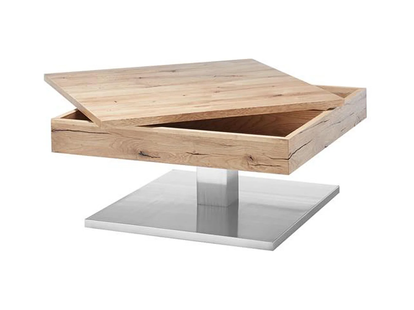 Table basse design en chêne noueux - 75 x 38 x 75 cm