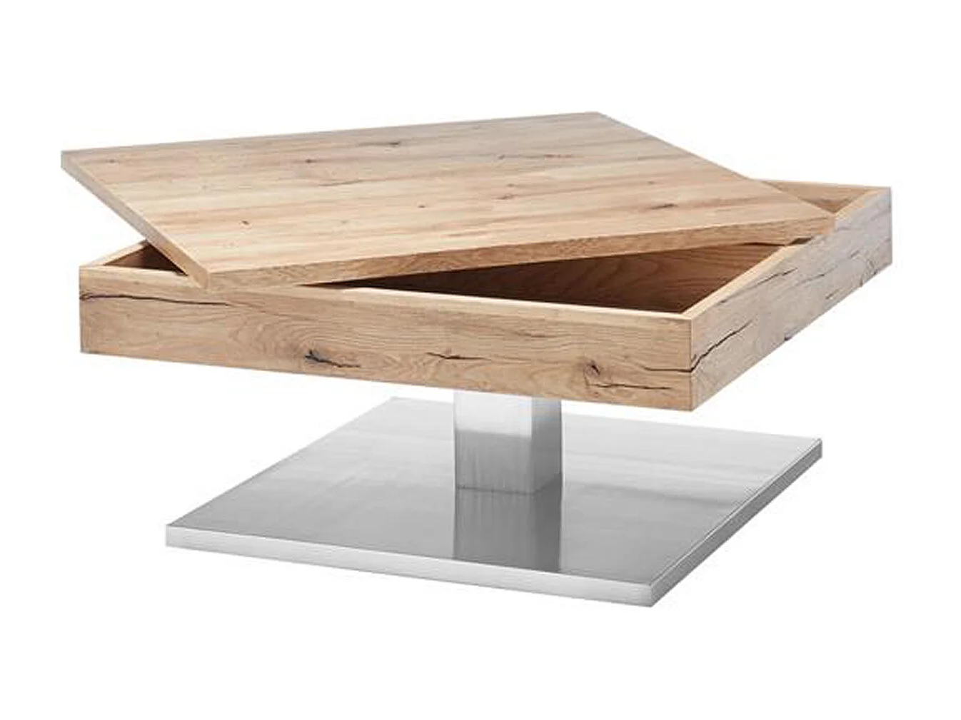 Table basse design en chêne noueux - 75 x 38 x 75 cm