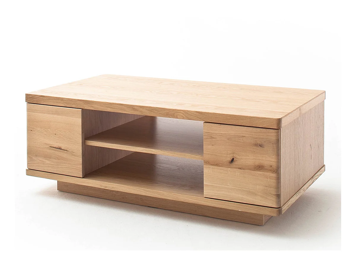 Table basse en chêne sombre bianco huilé - L.115 x H.43 x P.65 cm