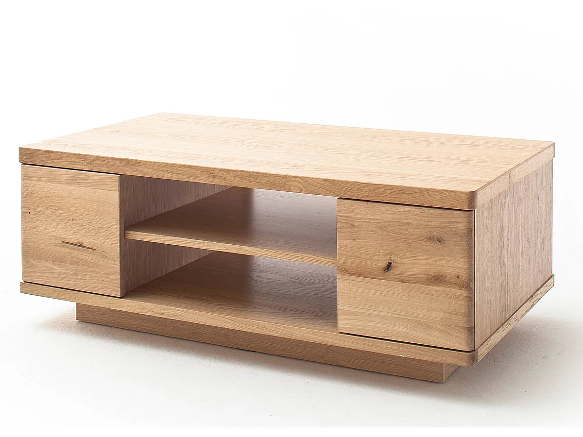 Table basse en chêne sombre bianco huilé - L.115 x H.43 x P.65 cm